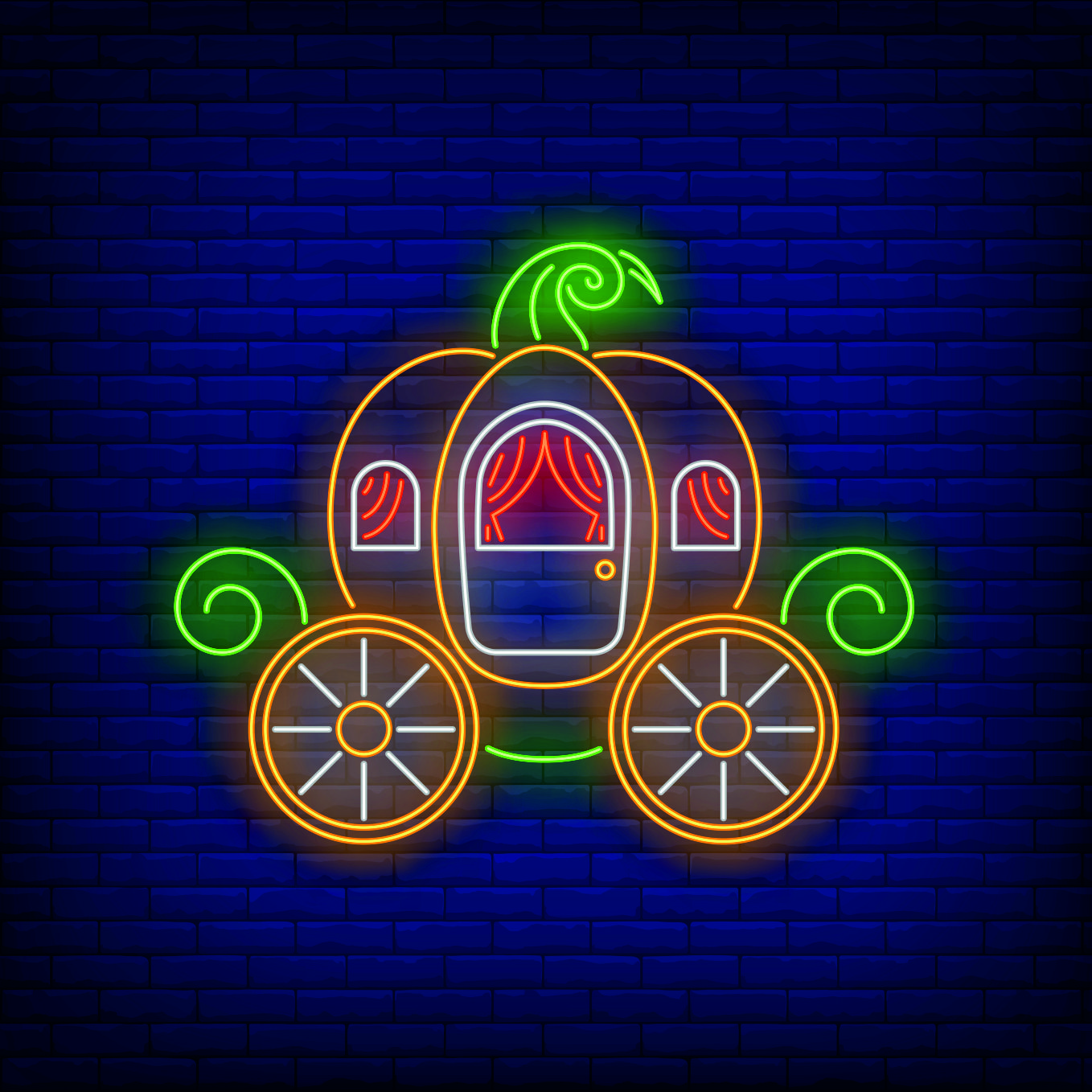 Pumpkin Carriage Neon Sign